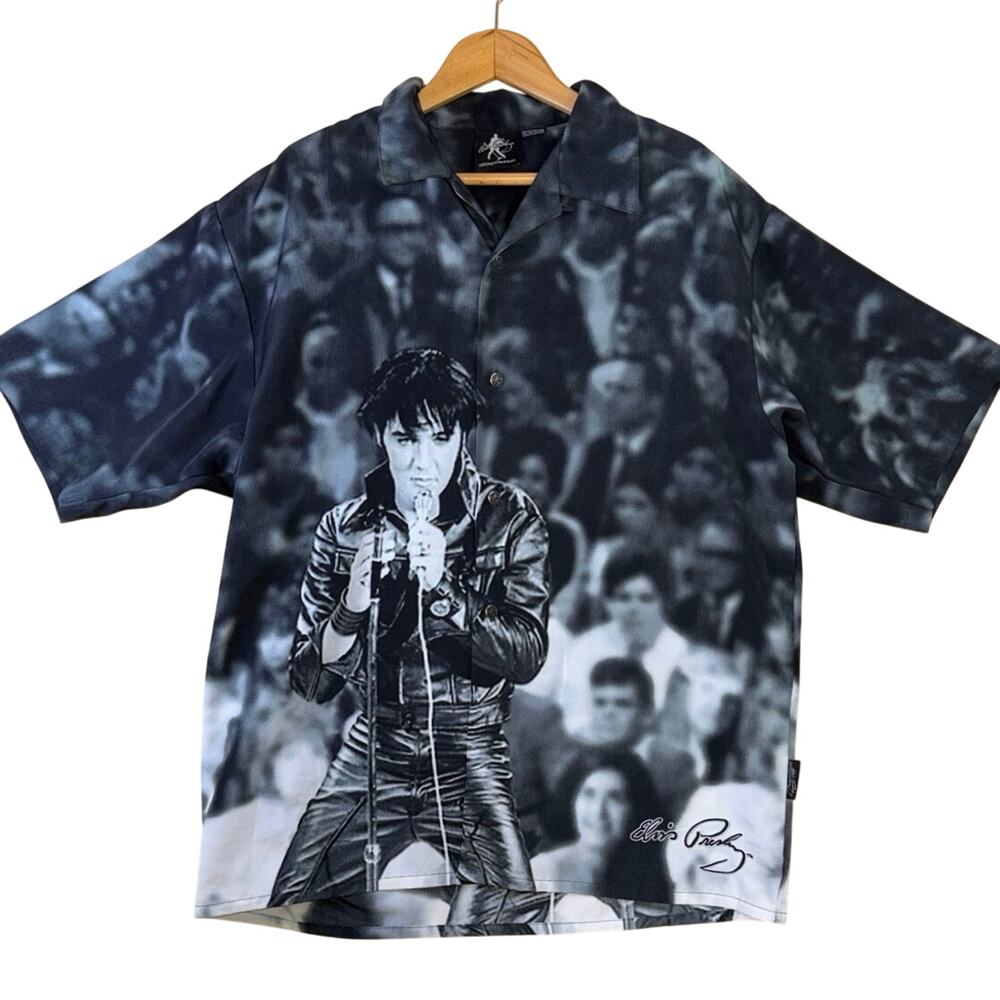 Vintage Elvis Presley 68 Comeback Special All Over Print Shirt Men's XL EPE